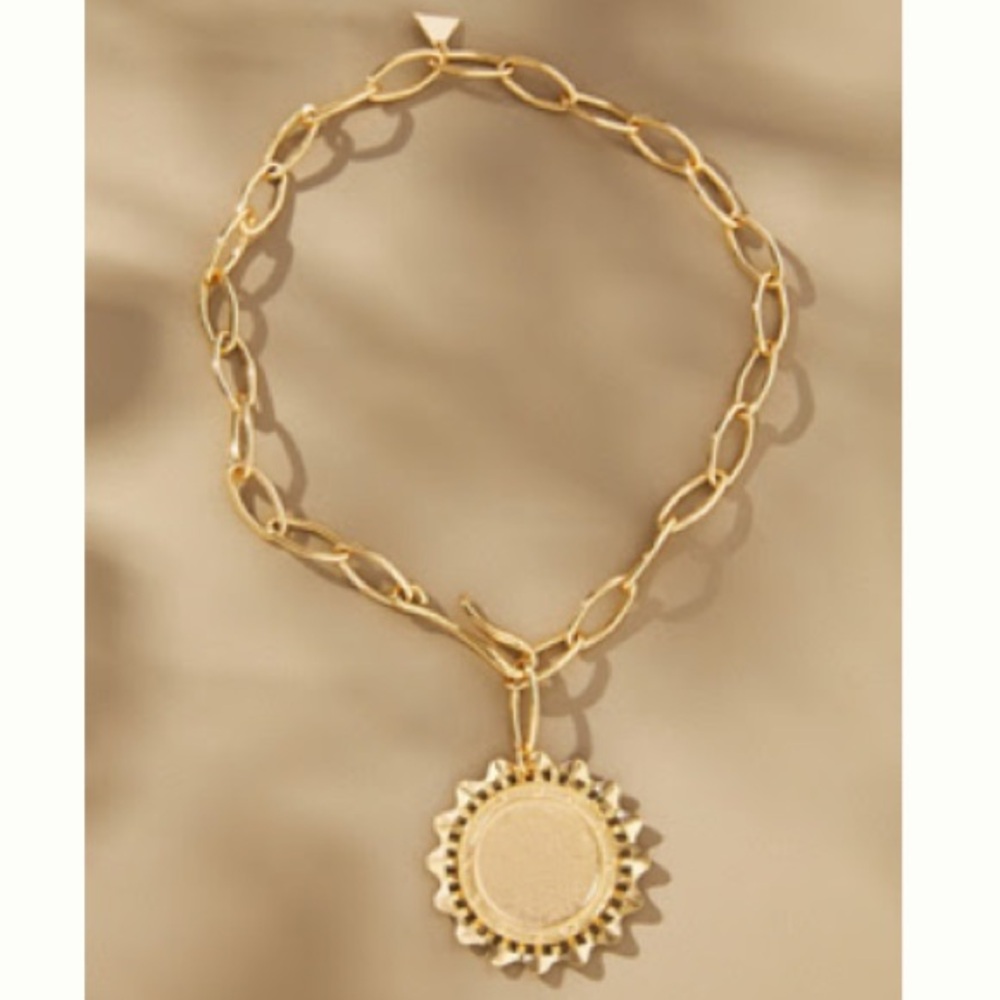 ⭐️NWT ⭐️ Anthropologie RIBBED CHAIN PENDANT NECKLACE